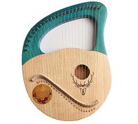 24 Metal Strings Lyre Harp, Mahogany Instrument, 3D Ergonomic Design, With Tunning Wrench, Music Tutorial, Best Gift For Beginners Music Lovers Adult (Color : Green)