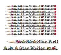 24 Metallic Shiny Star Writer Childrens Pupils School Teachers Reward Pencils Primary Teaching Services