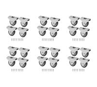 24 Mini Furniture Casters - 25mm Fixed Wheels, Directional Rolling Casters for Smooth Mobility, Ideal for Small Furniture & Home Decor Projects