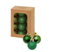 Premier Decorations Set of 24 x 3cm Shatterproof Baubles - Dark Green Assorted Finishes - Luxury Christmas Tree Decorations, Hanging Ornaments