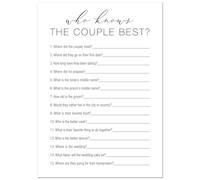 24 Minimalist Bridal Shower Game - Who Knows The Couple Best