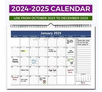 24 Months Wall & Desktop Calendar 2024 & 2025 | 12 * 17 inch / 30.5cm*43cm Desk Calendar| Flexible Monthly Calendar For Office & Home | Thick Paper For Organising & Planning|Twin-Wire Binding