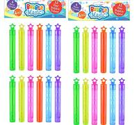 24 Neon Bubble Tubes - Star Topper - Perfect for Parties and Celebrations - Rainbow Stars - Children’s Party - Birthday Bag Fillers - Wedding Favours - Specially for Kids - Indoor & Outdoor