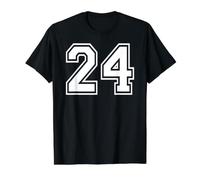 24 Number Twenty-Four Team Sports Graphic Matching Varsity Value Graphic T-Shirt, Men, Black, M