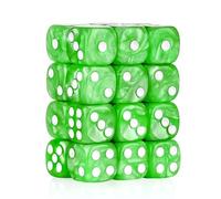 24 of Pack 16MM 6 Sided Dice Set,Pearl Pattern D6 Game Dice Set, 6 Sided Standard Dices for Yahtzee, Bunco or Teaching Math,with Portable Dice Pouch(Green Pearl)