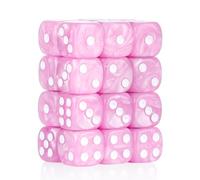 24 of Pack 16MM 6 Sided Dice Set,Pearl Pattern D6 Game Dice Set, 6 Sided Standard Dices for Yahtzee, Bunco or Teaching Math,with Portable Dice Pouch(Light Purple Pearl)