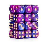 24 of Pack 16MM 6 Sided Dice Set,Two Colours D6 Game Dice Set, 6 Sided Standard Dices for Yahtzee, Bunco or Teaching Math,with Portable Dice Pouch(Purple and Blue)