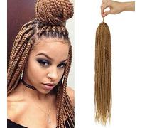 24" One Pack Senegal Box Braids Hair Senegalese Crochet Twist Braids Synthetic Braiding Hair [24 Strands/Pack] - Coffee Brown