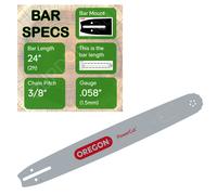 24" OREGON Bar for Husqvarna 288XP 365 372 372XP 372XPG 385 390XP 395 & 395XP