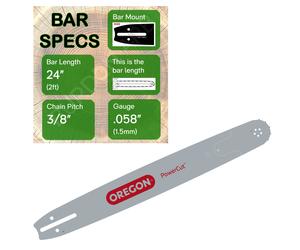 24" OREGON PowerCut Guide Bar 3/8" .058" (1.5mm) for Husqvarna - 248RNDD009
