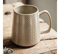 24 oz Large Ceramic Coffee Mug with Big Handle, Handmade Kiln Glazed Large Coffee Mug Tea Cup, Novelty Mug,Unique Uneven Surface for Office and Home,Microwave and Dishwasher Safe (Wheat Ear Yellow)