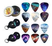 24-pack 0.71mm Stylish Colorful Celluloid Guitar Picks Plectrums for Guitar Bass (2-Natural)