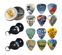 24-pack 0.71mm Stylish Colorful Celluloid Guitar Picks Plectrums for Guitar Bass (2-Van Gogh Japn)