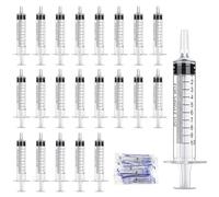 24 Pack 10ml Syringes Individually Packaged Plastic Syringes for Liquid Measuring Syringe with Cap for Labs Craft Glue Feeding Pets