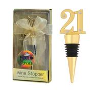 24 Pack 21th Birthday Party Favors 21 Years Old Wine Stopper for 50th Wedding Anniversary Party Souvenrs, Black and Gold Theme Birthday Party Gifts Decorations for Guests(24, Gold 21)
