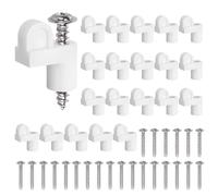 24 Pack 3/8 Inch White Window Screen Clips and Storm Window Clips, Offset Retainer Clips for Securing Window Screens and Storm Door Panels with Easy Installation
