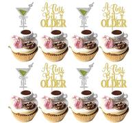 24 Pack A Tini Bit Older Birthday Cupcake Toppers Martini Cupcake Toppers Tiny Birthday Cupcake Picks Weenies Tinies Bachelorette Cake Decorations Party Supplies