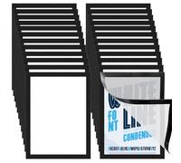 24 Pack A4 Magnetic Sign Holder Self Adhesive Picture Frames Waterproof Poster Display Frame Wall Mount Clear for Office Window Door Fridge Whiteboard, 28 x 22 cm, Black
