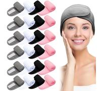 24-Pack Adjustable Spa Headbands, Stretchy Facial Wash Bands With Closure, Workout And Beauty Hair Accessories For Skincare