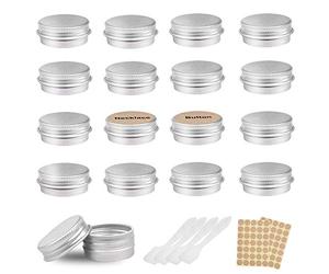 24 Pack Aluminum Tin Jars,Travel Cream Pots, Silver, 5ml