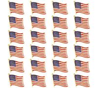 24 Pack American Flag Lapel Pins - Patriotic US Flag Pins for National Days Celebrations and Daily Outfits