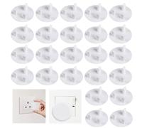 24 Pack Anei Plug Socket Covers UK Child Safety Plug Socket Covers White Baby Secutity Shock Prevention Ideal to Prevent Electric Shock for Children Safety at Home and School&Easy Install UK