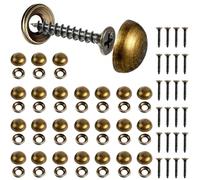 24 Pack Antique Brass Decorative Screw Caps Set, Self-Tapping Wood Screws Kit with Brass Screw Covers & Buffer Washers for Furniture Cabinet Mirror Fixing DIY Crafts Home Improvement