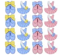24-Pack Assorted Flat Back Ballet Shoes Skirt Embellishments Resin Toe Shoes and Tutu Ornament DIY Scrapbooking Art Projects Making Decorations 2-3cm