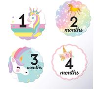 24 Pack Baby Month Stickers and Milestone Stickers by Kenco - Track Your Baby's First Year Month-by-Month and Holidays! Boys and Girls' Available (Gir