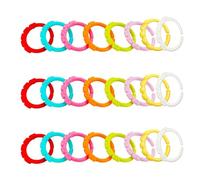 24-Pack Baby Teething Ring Links, Stroller Toy Hooks & Educational Rattles, Durable Toddler Training Toys, Assorted Colors for Infant Development and Play