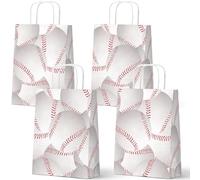 24 Pack Baseball Party Gift Bags, Baseball Goodie Bags with Handles, Baseball Party Favor Bags, Baseball Birthday Party Supplies