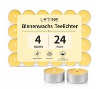 24 Pack Beeswax Tealight Candles, Organic Bees Wax Tea Lights Candle