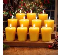 24 Pack Beeswax Votive Candles Bulk,13-14 Hours Burn Time Unscented Beeswax Candle, Natural Pure Bees Wax Small Candles for Home Decor Prayers Relax
