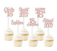 24 Pack Black 18th Birthday Cupcake Toppers Glitter Eighteen Legend Since 2007 Happy 18th Straight Outta 2007 Cupcake Picks for Cheers to 18 Years 18th Birthday Anniversary Party Decoration Supplies