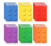 24 Pack Building Block Mini Notebooks Brick Themed Notebooks Classroom Reward Notepads Bulk Brick Inspired Party Favors Puzzle Block Themed School Decor For Girls Boys Teacher Classroom Party Supplies