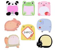 24 Pack Cartoon Sticky Notes,Cute Sticky Notes,Funny Cute Post It Notes Mini Notebooks Prizes Small Gifts for Kid Party Bag Fillers,Animal Designs Stickers Total of 480 Sheets(8 Styles) for Boys Girls