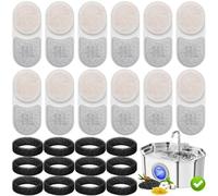 24 Pack Cat Water Filters for APAUK Automatic Pet Fountain 108oz/3.2L, Ion Exchange Resin with Activated Carbon Replacement Filters, 12 Pack Filter &12 Pack Sponges