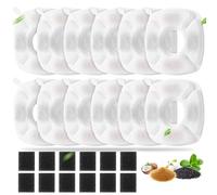 24 Pack Cat Water Fountain Replacement 12 Pcs Filters with 12 Pcs Sponges Fit for 95oz/2.8L Automatic Pet Fountain Water Pet Cat Drinking Fountain Filter (White, 12 Filters & 12 Sponges)