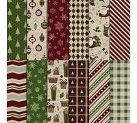 24 Pack Christmas Pattern Paper, Woodland Merry Christmas Scrapbook Paper, Double-Sided Plaid Xmas Craft Pad Folded Flat for DIY Card Making, Scrapbook, Photo Album Decor, 12 Unique Designs