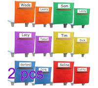 24 Pack Classroom Chair Pockets, Chair Buddy Storage Pocket with 3 Pockets and Name Tag Slot, 6 Bright Color Chairback Buddy Pocket Washable Seat Storage Organizer for School Daycare Home Kids,16x19In