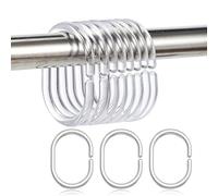 24 Pack Clear Plastic Shower Curtain Hooks, C-Shape Rings Hook for Bathroom Shower Window Rod Curtains Hanger