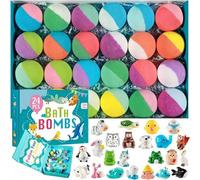 24 Pack Colorful Easter Bath Bombs, 2026 Natural Bath Bombs for Kids with Mega Bubbles & Surprise Inside, Skin-Friendly Bathing Kit, EasterBasket Stuffers Easter Gifts