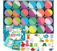 24-Pack Colorful Kids Bath Bomb Gift Set, Natural Gentle Scented Fizzies with Hidden Surprise Characters, Ideal for Easter Basket Stuffers, Birthday & Holiday Gifting for Boys & Girls