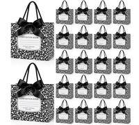 24 Pack Composition Notebook Paper Gift Bags 5.5x4.7x2.4 Inch Teacher Appreciation Notebook Gift Bags with Handles Ribbon Bow Decor for Back to School Graduation End of School Year Party Favors