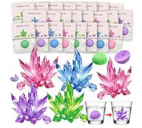 24 Pack Crystal Growing Science Kit Party Bag Fillers Party Favours for Kids STEM Science Experiment Bulk Classroom Prizes Goodie Bag Stuffers Birthday Return Gifts for 4-6 8-12 Boys and Girls