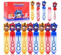 24 Pack Cute Cartoon Robot Bubble Wands for Kids - Large Mecha Bubble Sticks Bulk with Refill Solution, Party Favors, Goodie Bag Stuffers, Carnival Prizes, Boys Girls Birthday Gifts