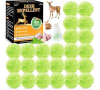 24 Pack Deer Rabbit Repellent Outdoor - Natural Peppermint Oil Deer Repellent Balls, Bunny Deer Deterrent for Trees Plants Garden Lawn Yard, Powerful Deer Repellant Keep from Eating Flowers, Pet Safe