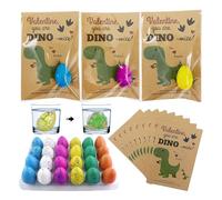 24 Pack Dinosaur Growing Hatching Eggs - Sturdy Egg Grow In Water, Long-lasting Crack Assorted Color Toy, Special Valentines Day Party Favor | Resilient Science Education Novelty For Children