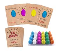 24-Pack Dinosaur Hatching Eggs With Cards, Kids Valentine’s Day Party Favors, Preschool Classroom , Fun Egg Toys That Grow In Water