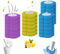 24 Pack Disposable Toilet Brush Refills, Toilet Brush Head Replacement, Easy to Use Disposable Toilet Cleaner for Bathroom Hygiene, Includes 12 Blue, 6 Yellow, and 6 Purple Refills (Without Handle)